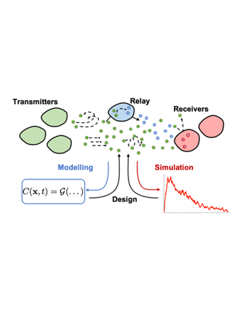 Schematic picture of transmitter, array and reciver with mathematical models to describe it