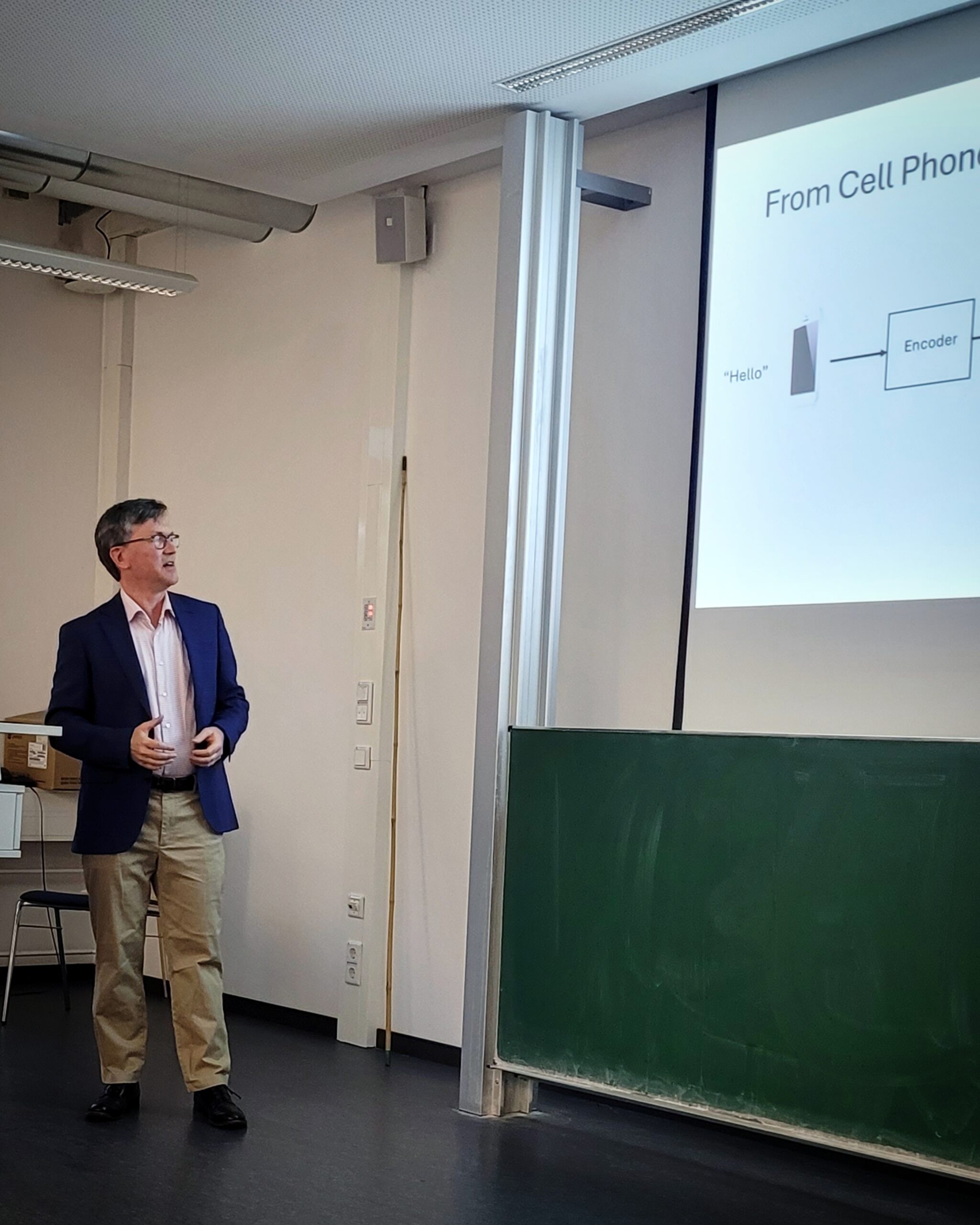 Andrew Eckford during his guest lecture