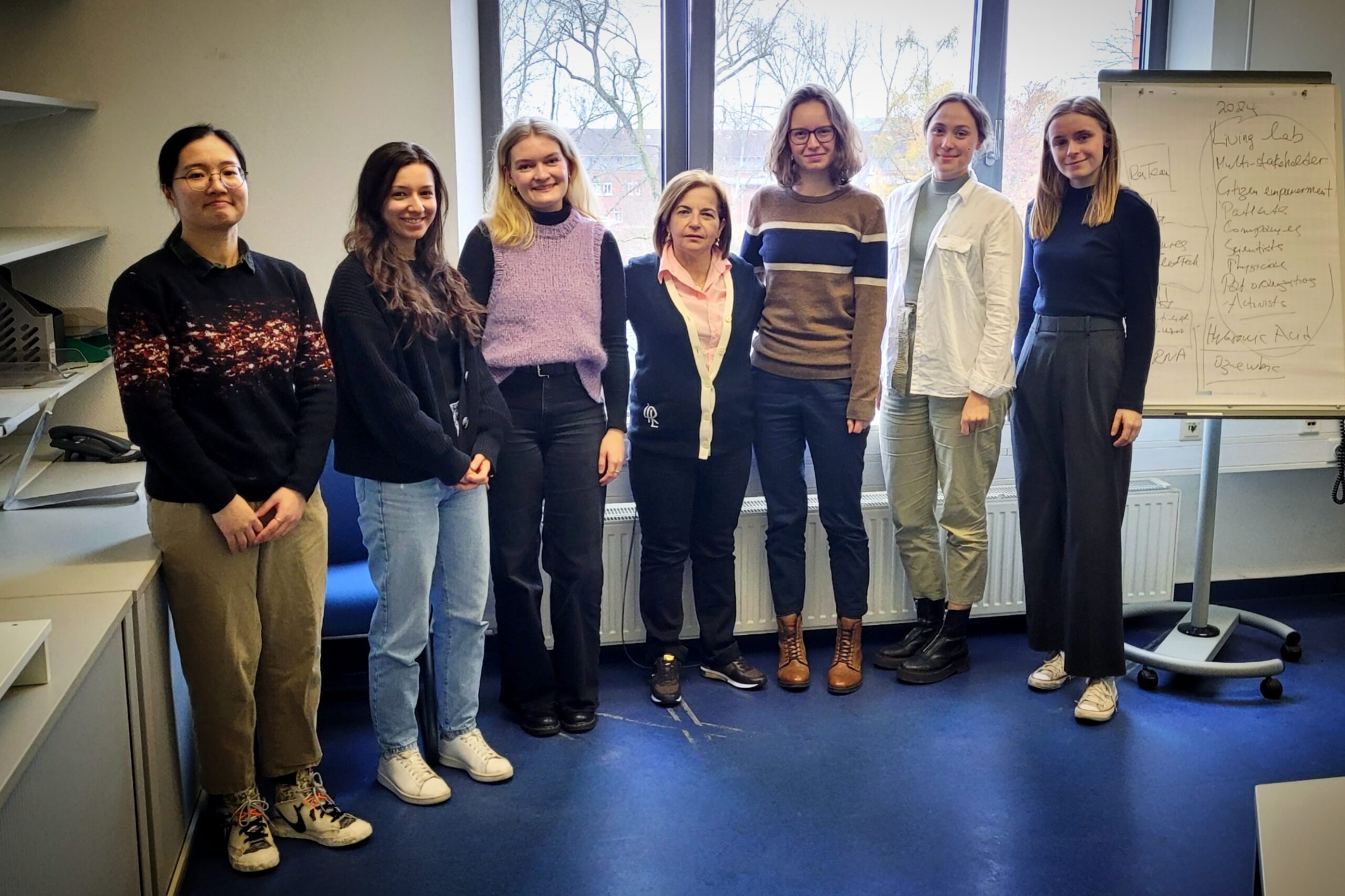 A group picture of female doctoral students of SyMoCADS together with Andreani Odyssseos