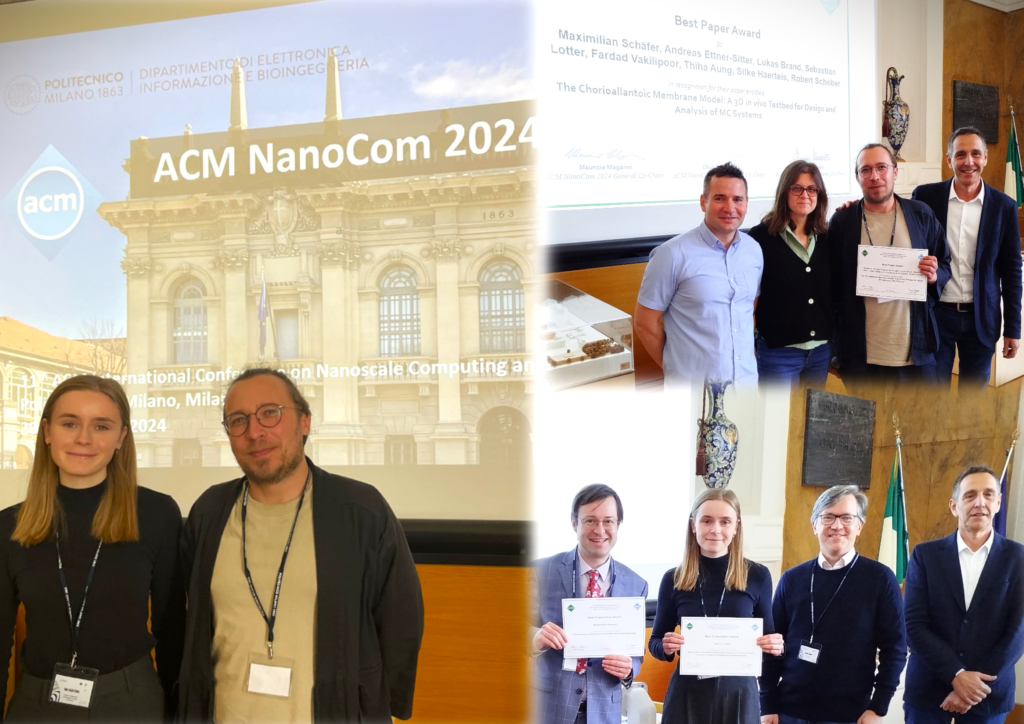 A collage of pictures of Teena tom Dieck and Maximilian Schäfer at Nanocom