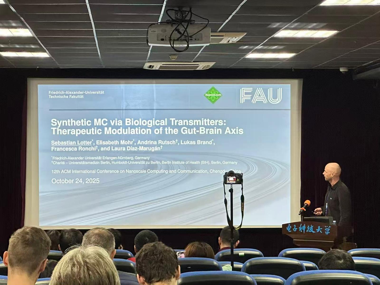 Sebastian (male) during his presentation at the NanoCom